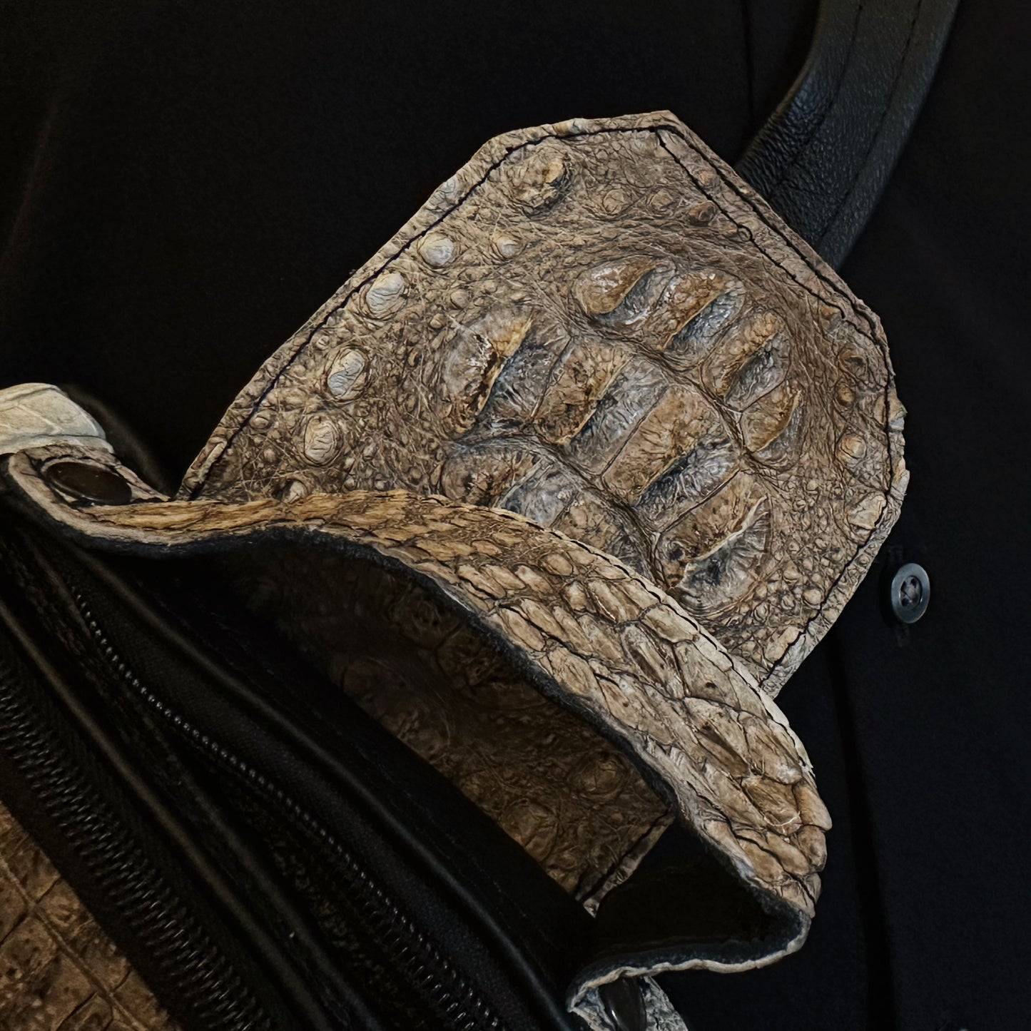 men's hornback alligator sling bag