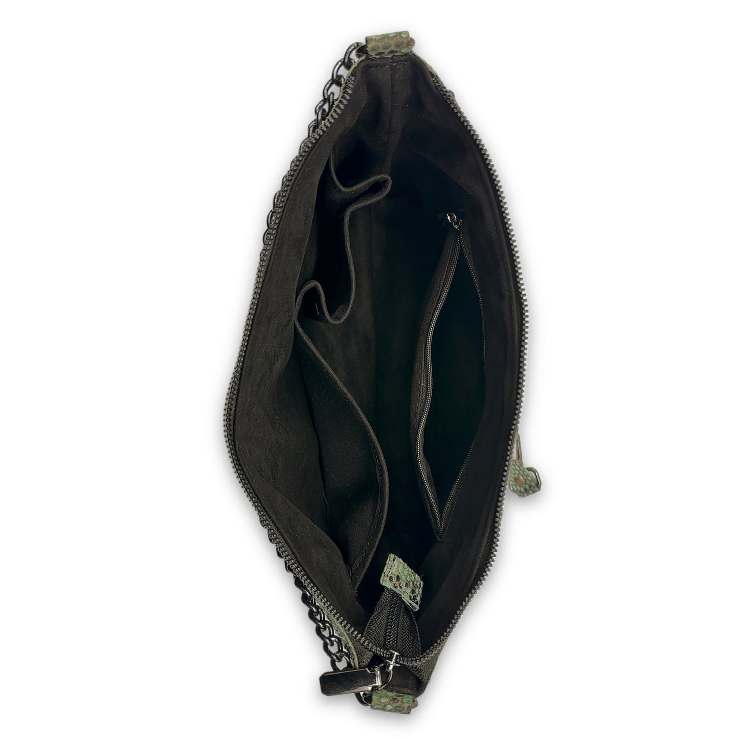 The Mint Snakeskin Chain Purse