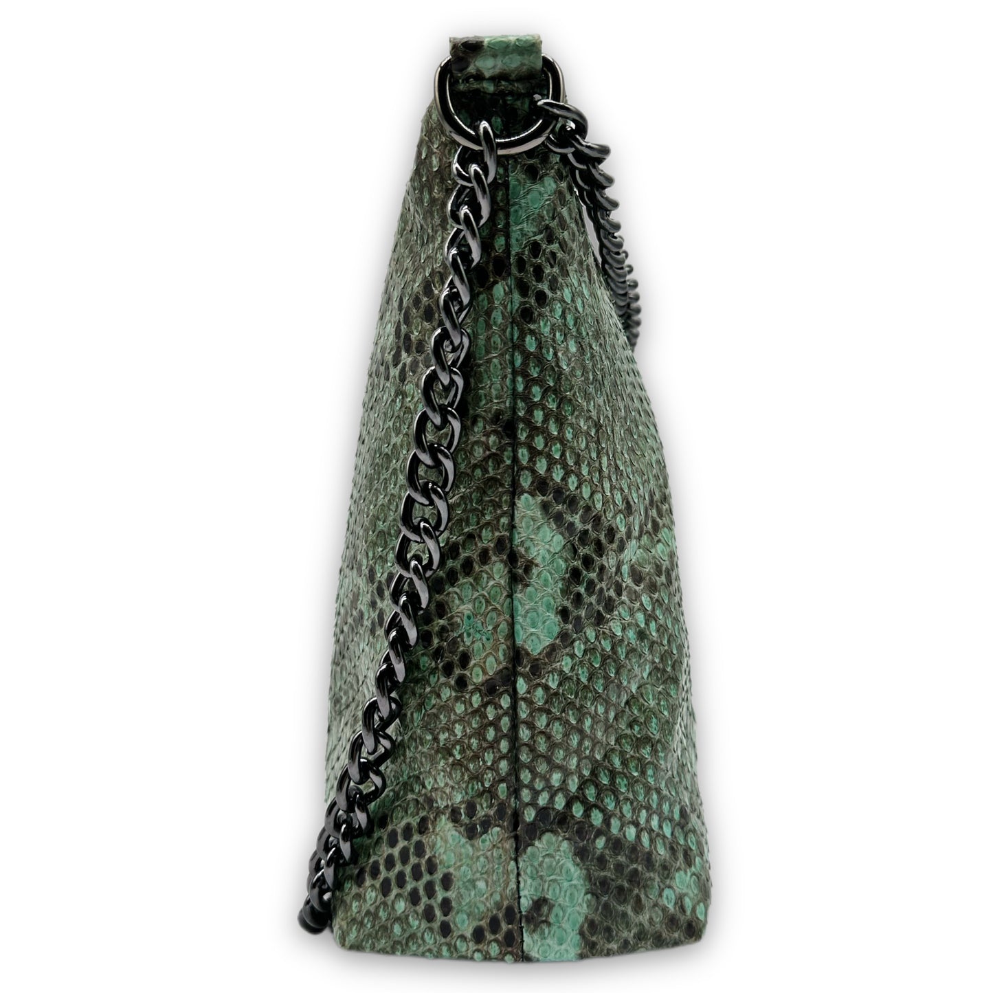 The Mint Snakeskin Chain Purse