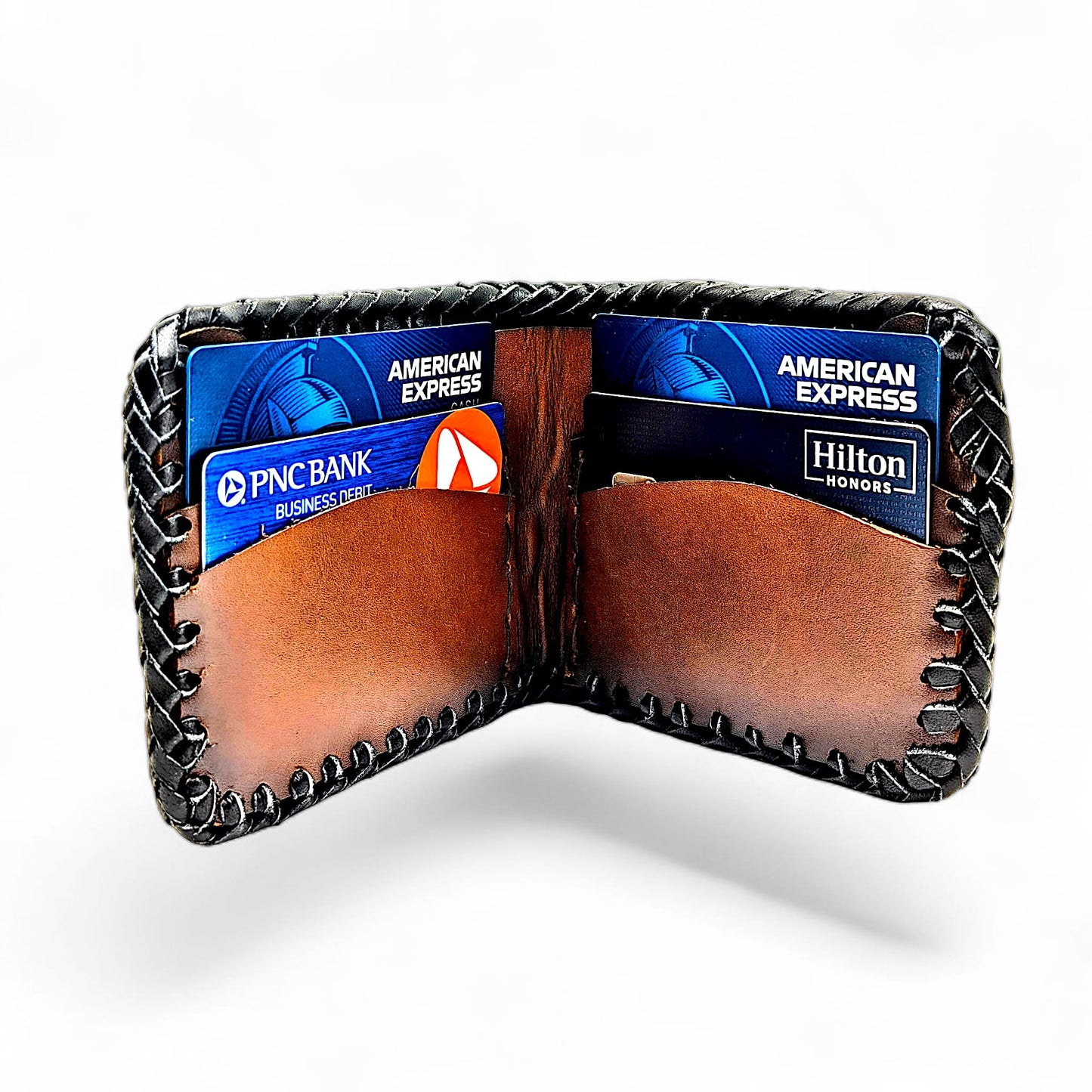 Handmade Hornback Alligator Leather Wallet – Whipstitched Bifold with Leather Interior