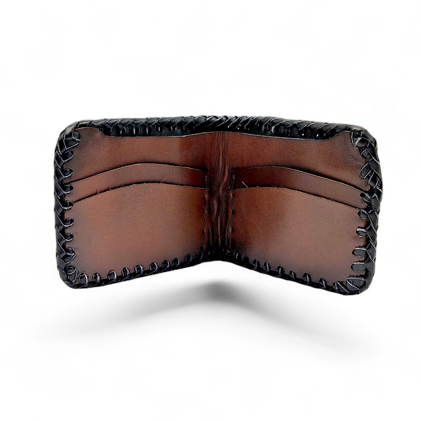 Handmade Hornback Alligator Leather Wallet – Whipstitched Bifold with Leather Interior