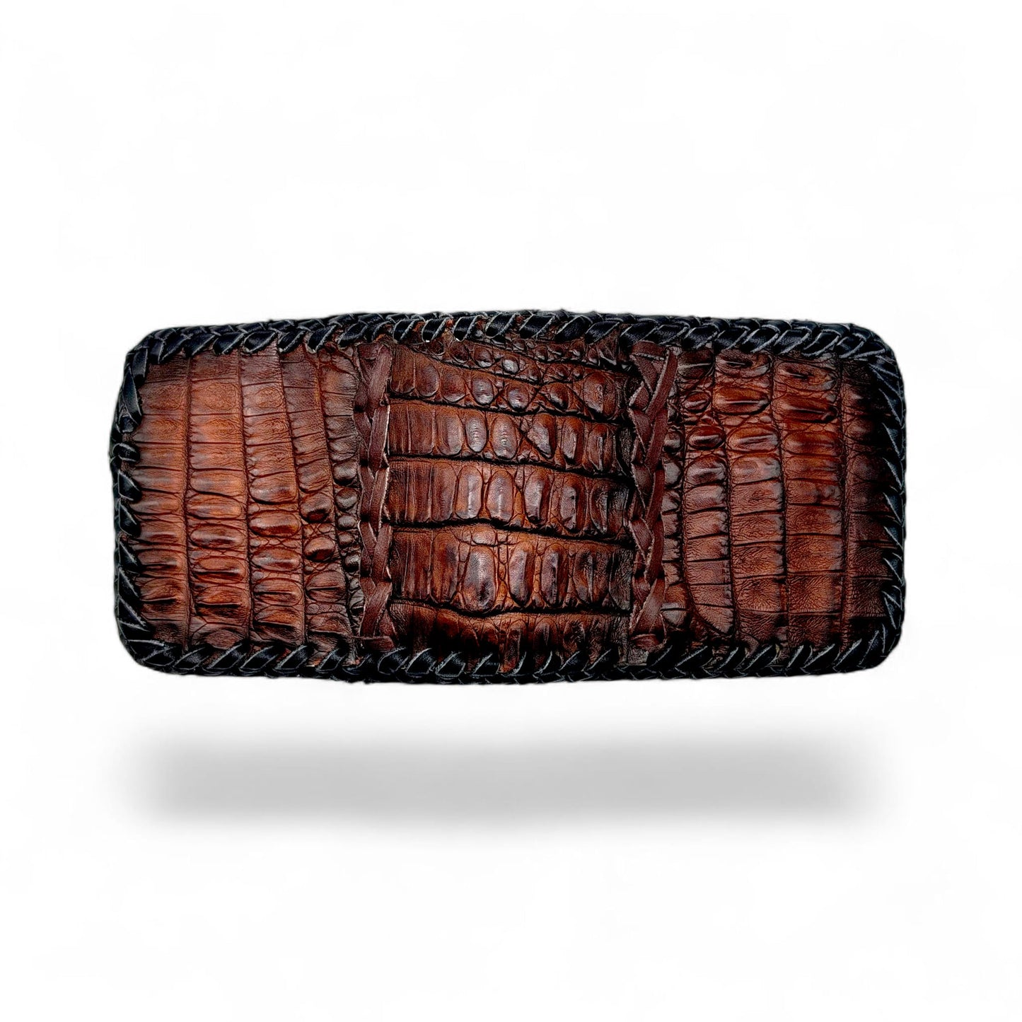 Handmade Hornback Alligator Leather Wallet – Whipstitched Bifold with Leather Interior