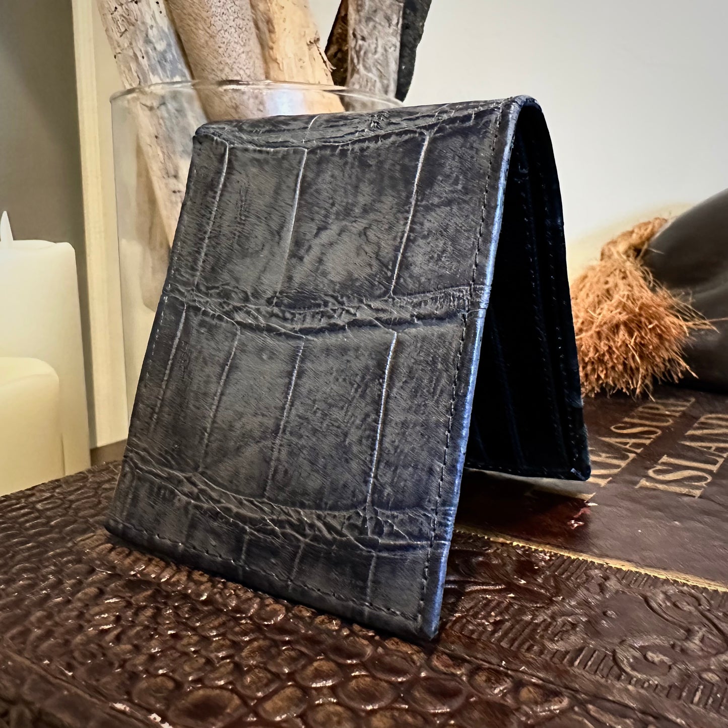 Gunmetal Grey Alligator Wallet