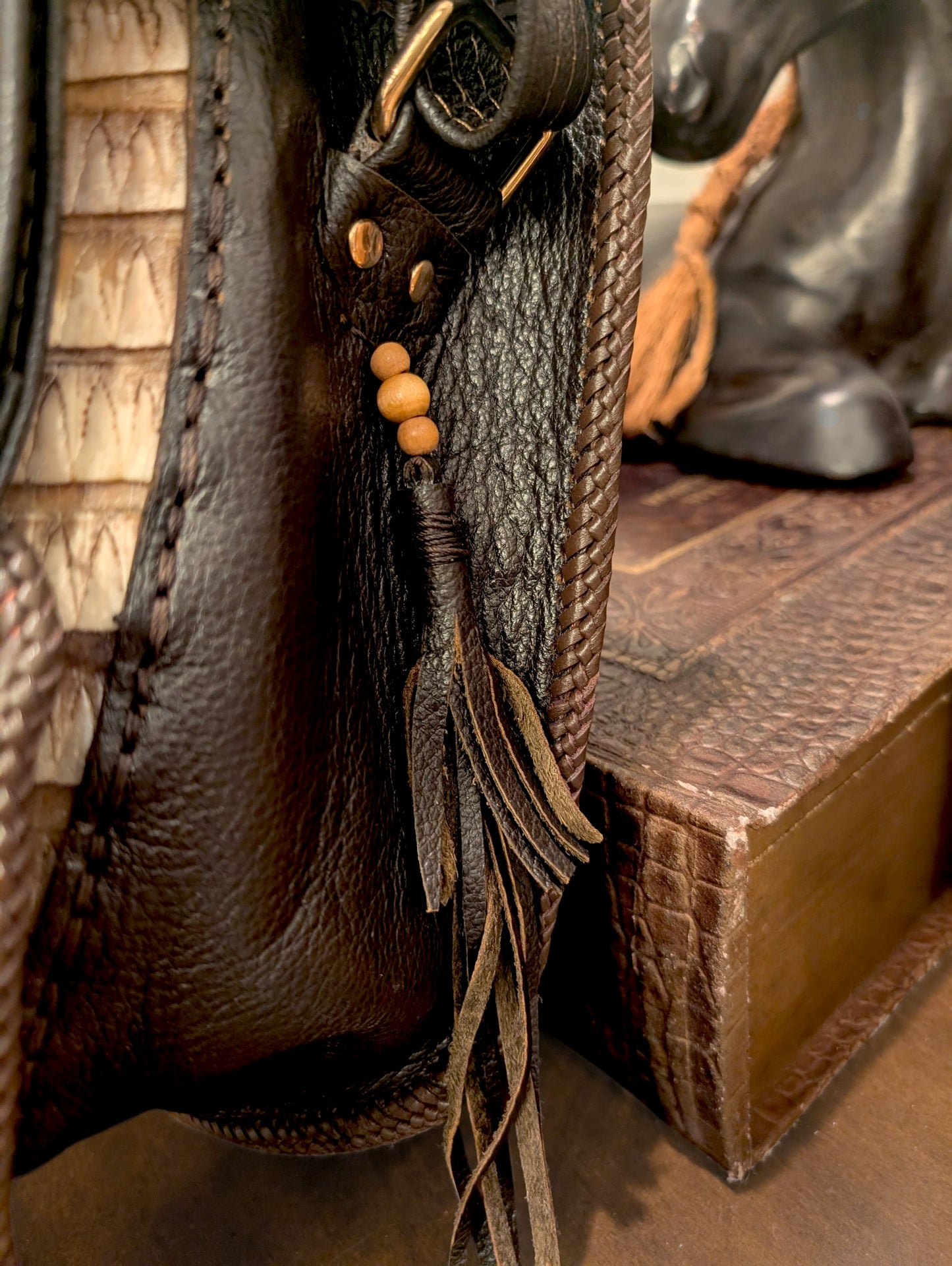 Artisan Armadillo Shell Bag with Alligator Hornback Crown, Turquoise & Antler – One of a Kind