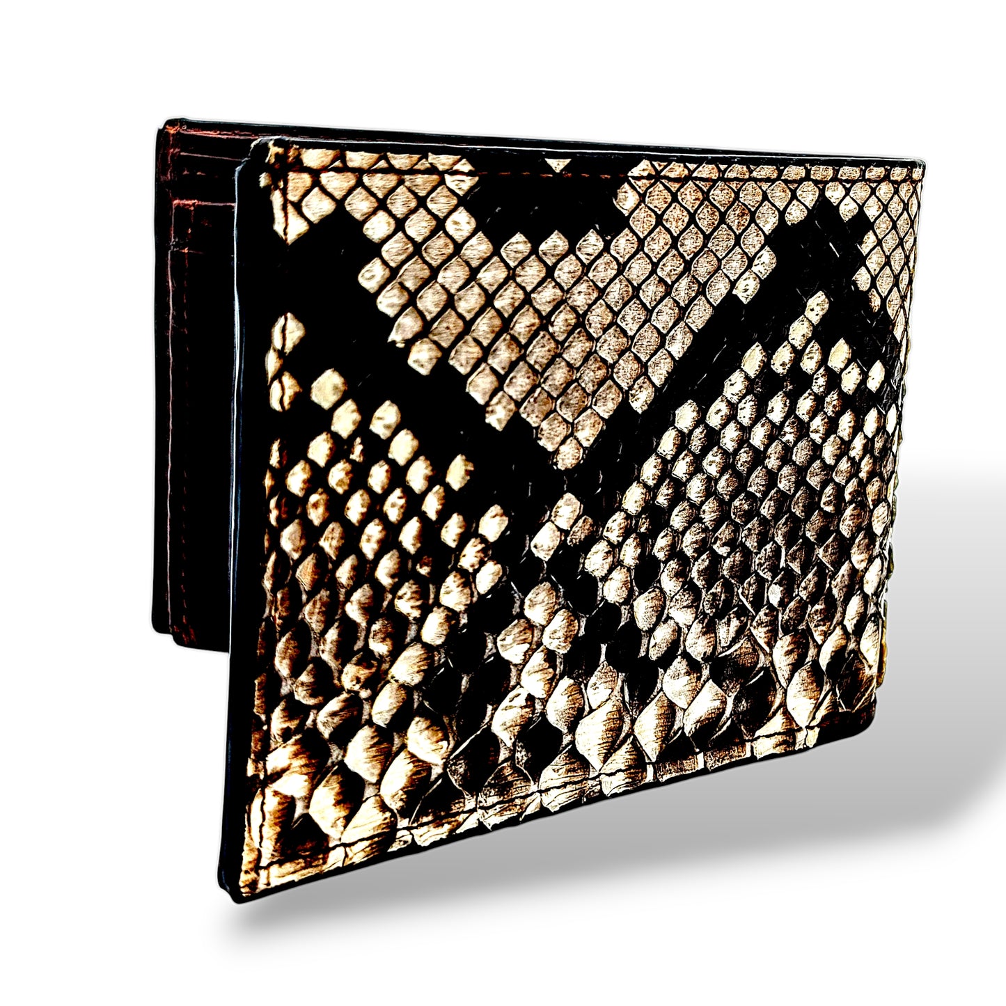 Natural Snakeskin Leather Western Wallet, Bifold Wallet, 6 card slot, Handmade Western Wallet, Cowboy Wallet