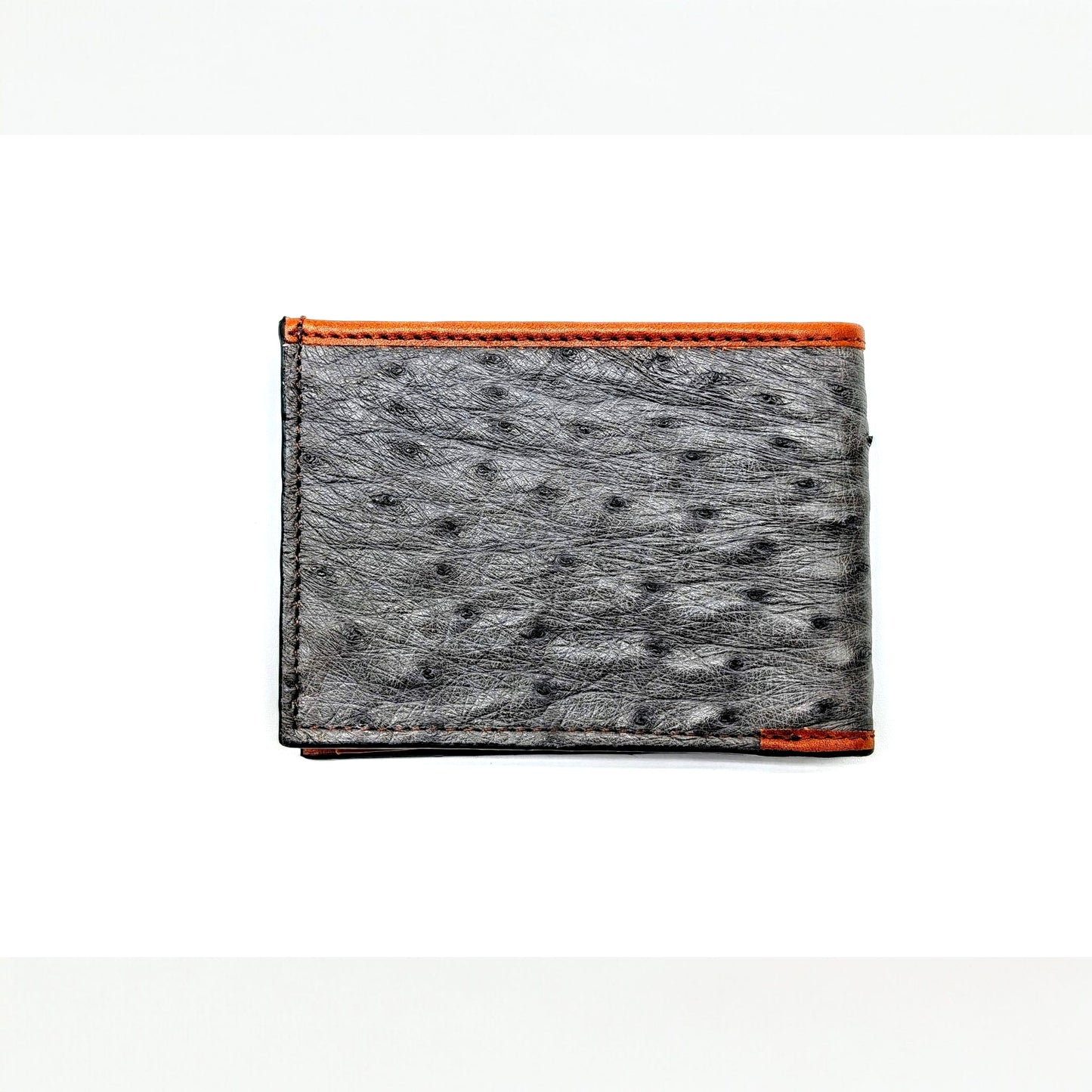 Genuine Ostrich Leather Bifold Wallet – Handmade Exotic Leather with ID Window & 6 Card Slots
