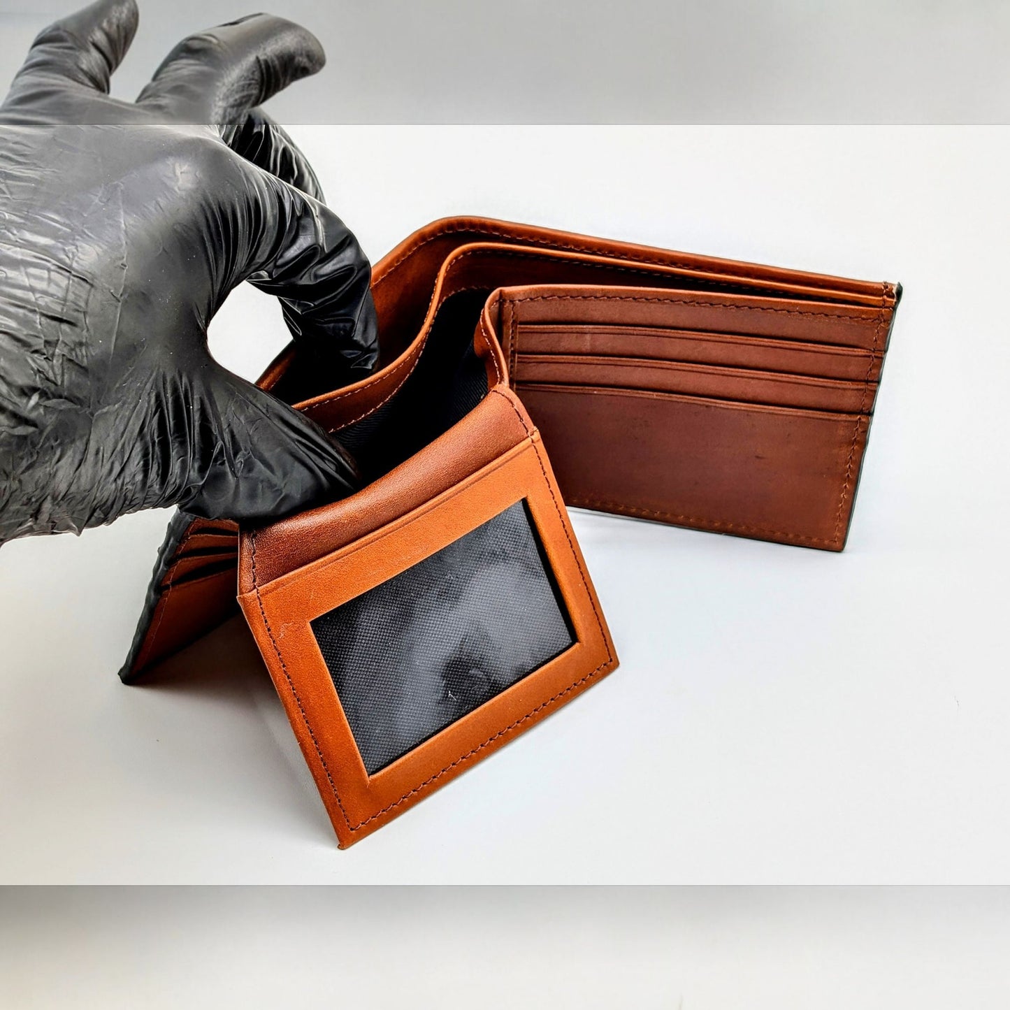 Genuine Ostrich Leather Bifold Wallet – Handmade Exotic Leather with ID Window & 6 Card Slots