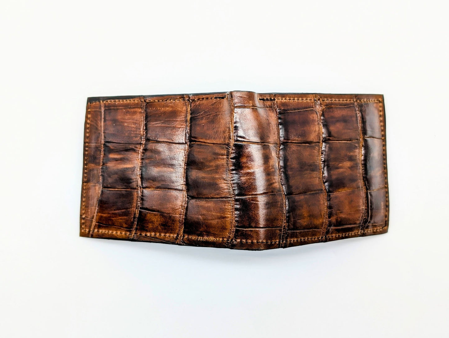 Handmade Alligator Leather Wallet – Luxury Bifold with 6 Card Slots and Dual Bill Compartment