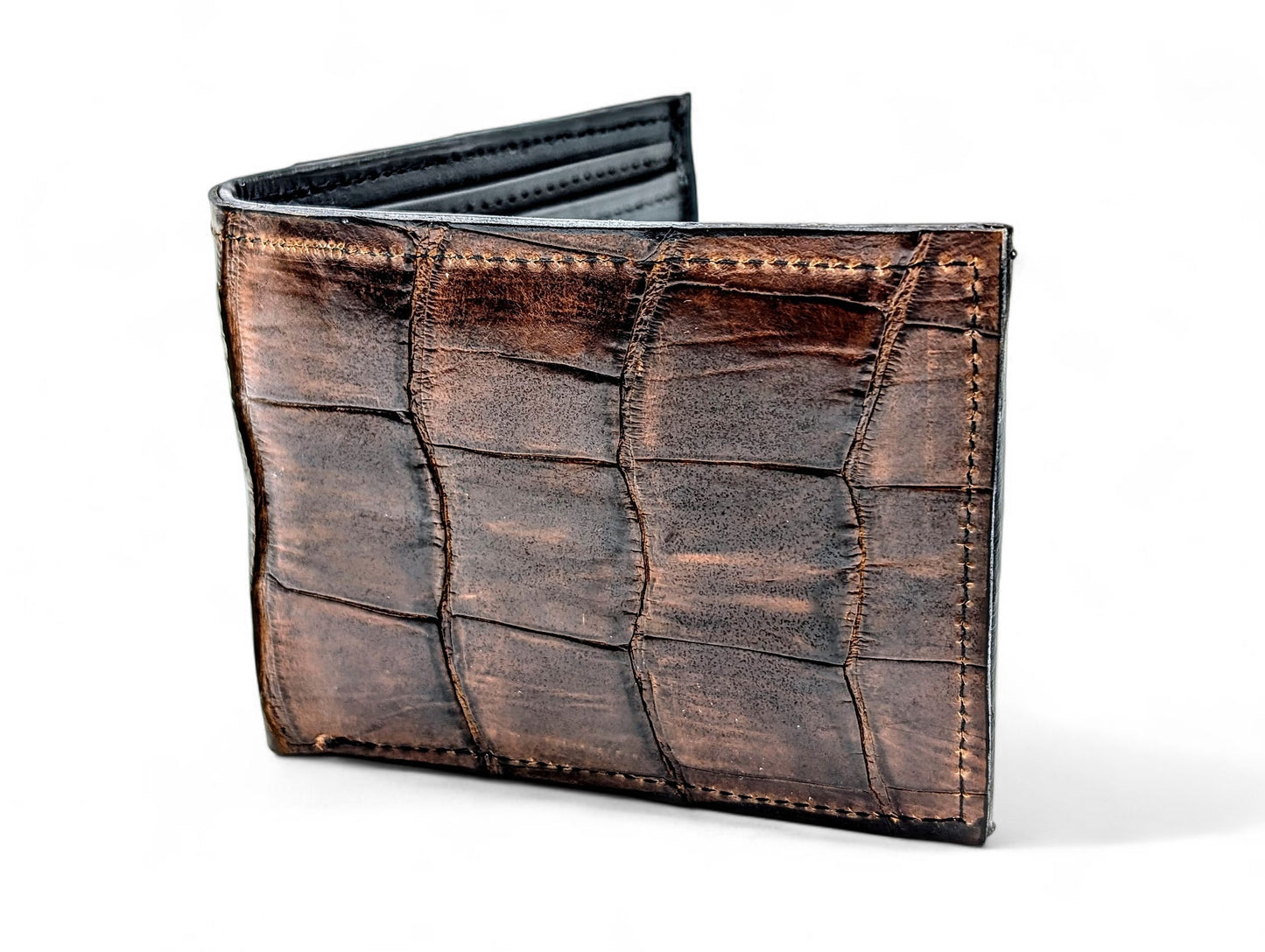 Handmade Alligator Leather Wallet – Luxury Bifold with 6 Card Slots and Dual Bill Compartment