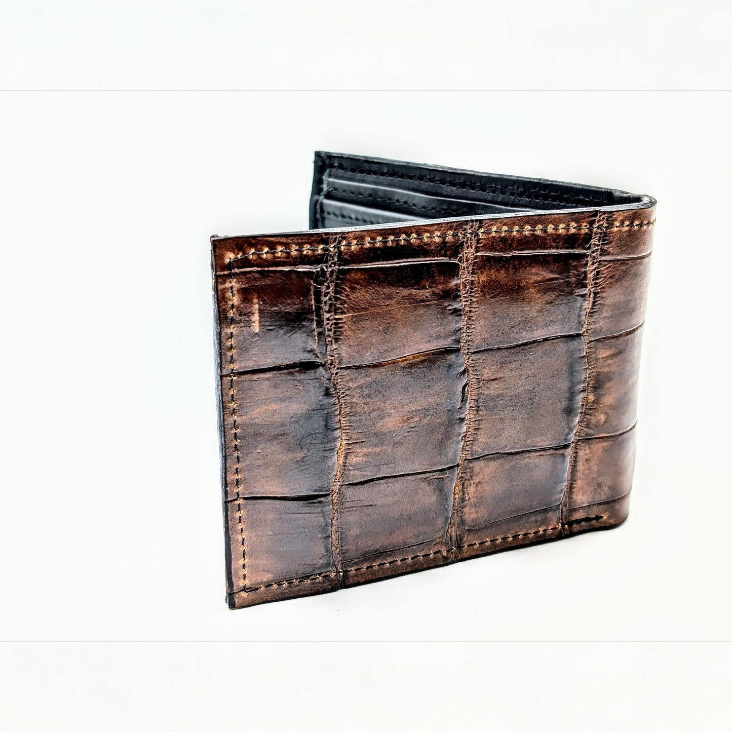 Handmade Alligator Leather Wallet – Luxury Bifold with 6 Card Slots and Dual Bill Compartment