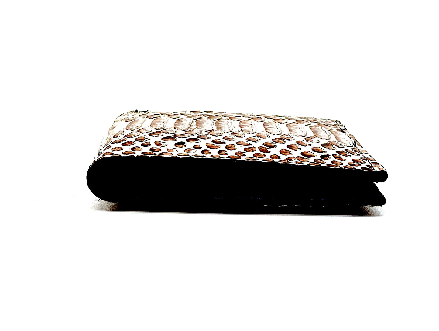 White Snakeskin Leather Bifold Wallet – 6 Card Slots – Luxury Exotic Leather Men’s Wallet