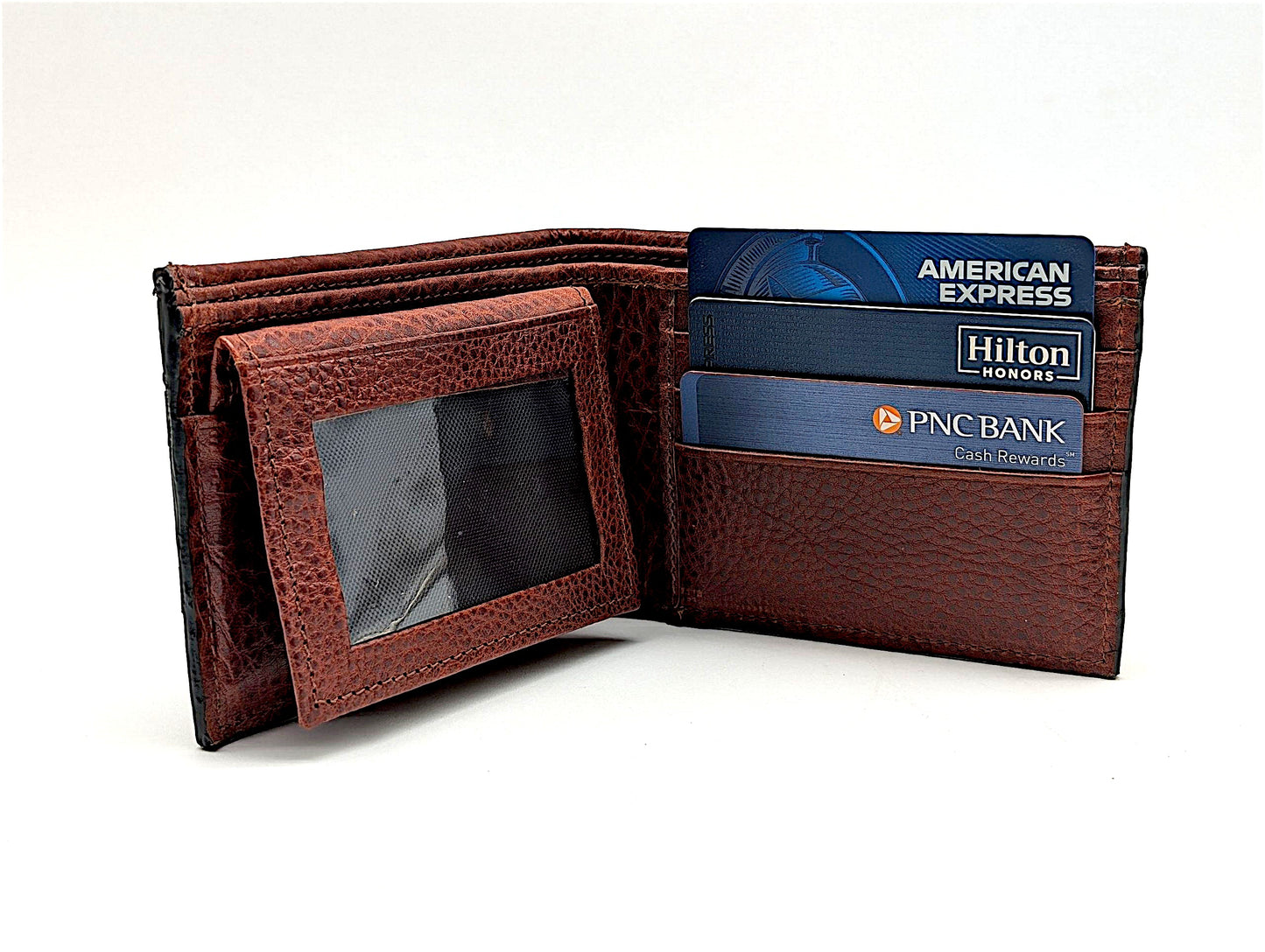 Handmade Snakeskin Leather Compact Bifold Wallet – 6 Card Slots & Separate ID Holder – Exotic Leather Gift for Him