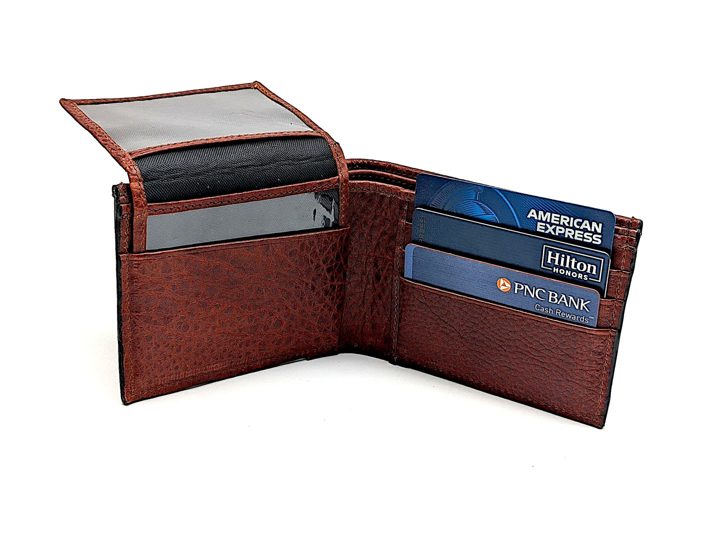 Handmade Snakeskin Leather Compact Bifold Wallet – 6 Card Slots & Separate ID Holder – Exotic Leather Gift for Him