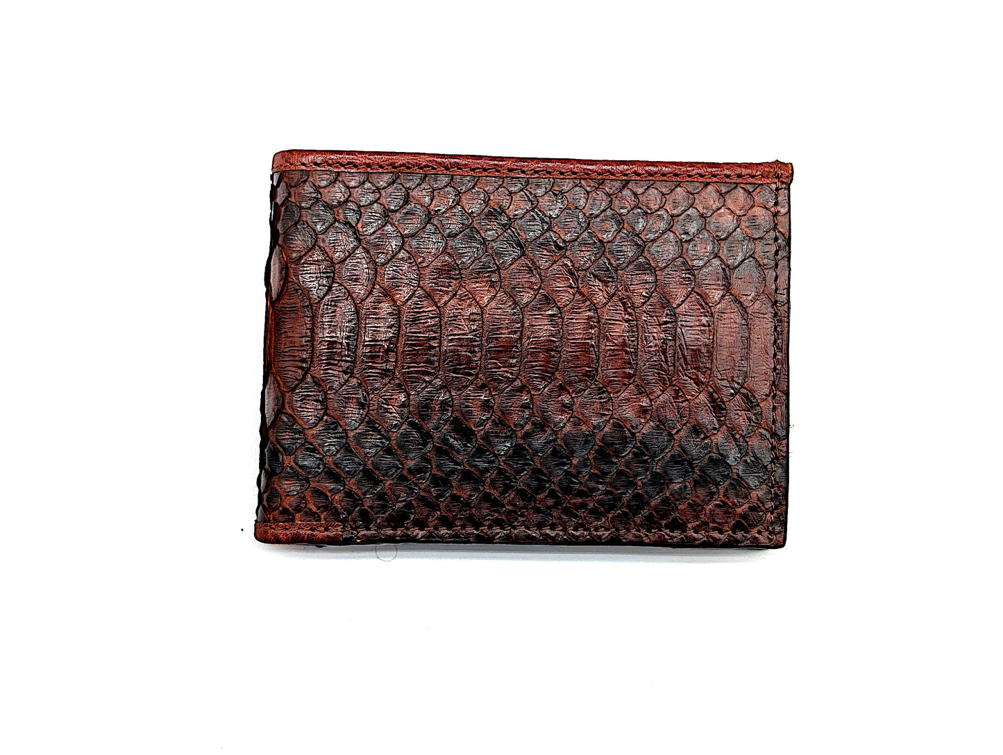 Handmade Snakeskin Leather Compact Bifold Wallet – 6 Card Slots & Separate ID Holder – Exotic Leather Gift for Him