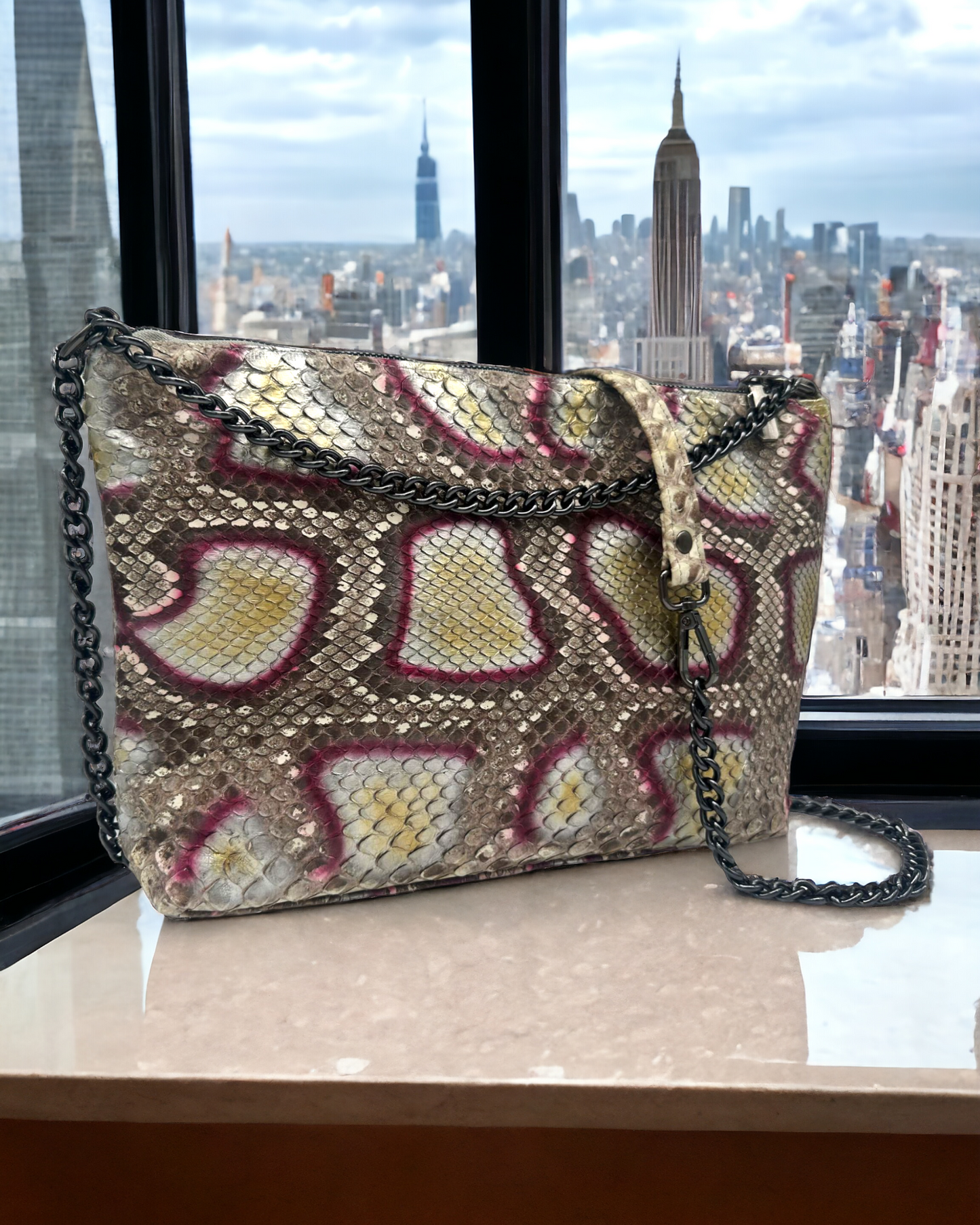 The Ambrosía Snakeskin Chain Purse