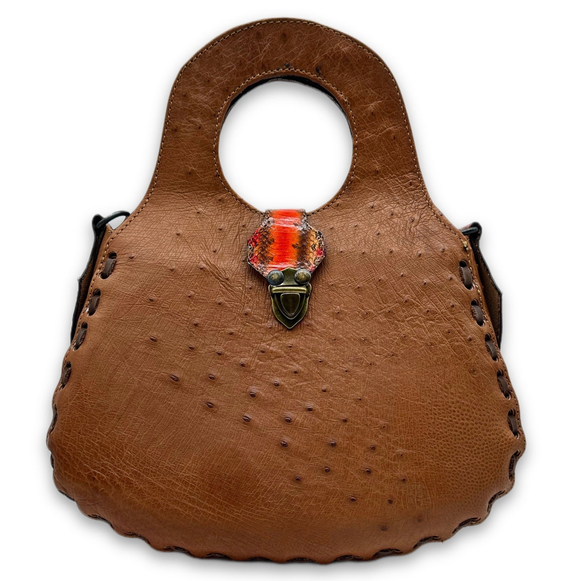 Blossom Tote in Burnt Orange Ostrich - Sobék