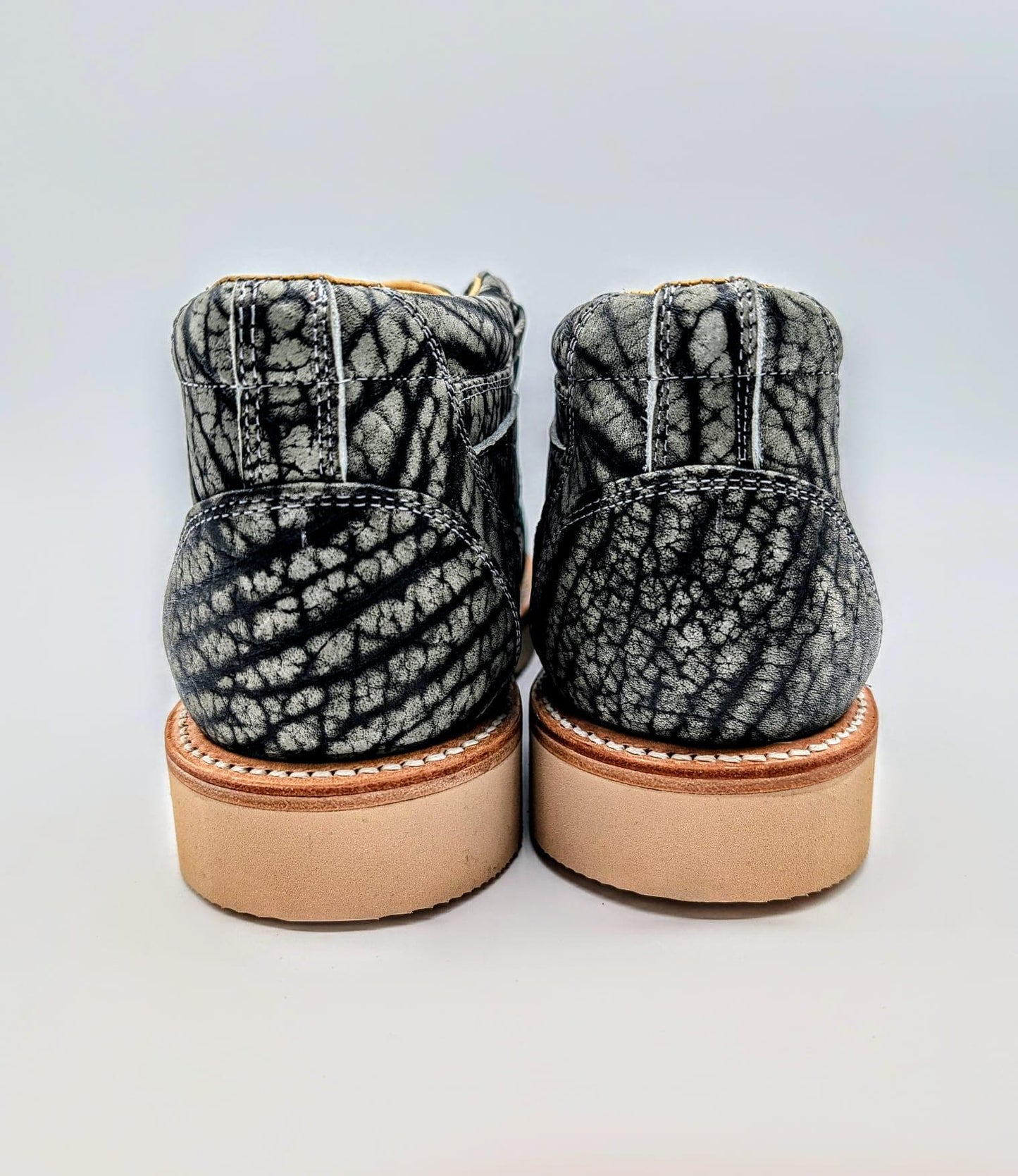 Men's Bull Hide Leather Ankle Boots, Chukka Boots, Goodyear Welt, Moc-toe Sneaker Boots, Heavy Grain, Size 10 -11 US In Stock
