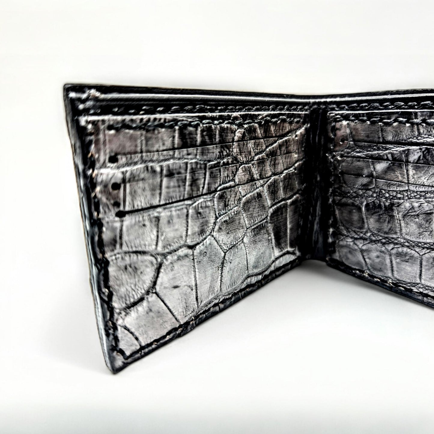 Men's Alligator Leather Wallet | Gift for him| Billfold Wallet | 6 card slot | Handmade Western Wallet | Cowboy Wallet| Sobek Leather