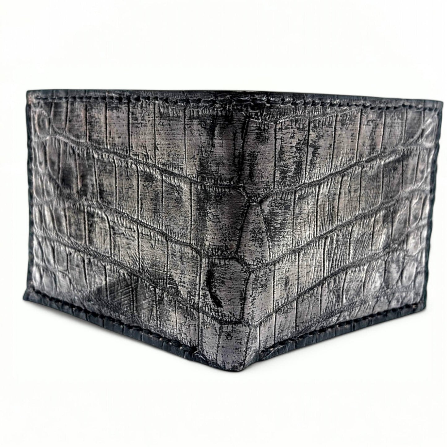 Men's Alligator Snakeskin Leather Slim Profile Wallet, Billfold Wallet, 6 card slot, Handmade Western Wallet, Wallet for Men, Gift for him