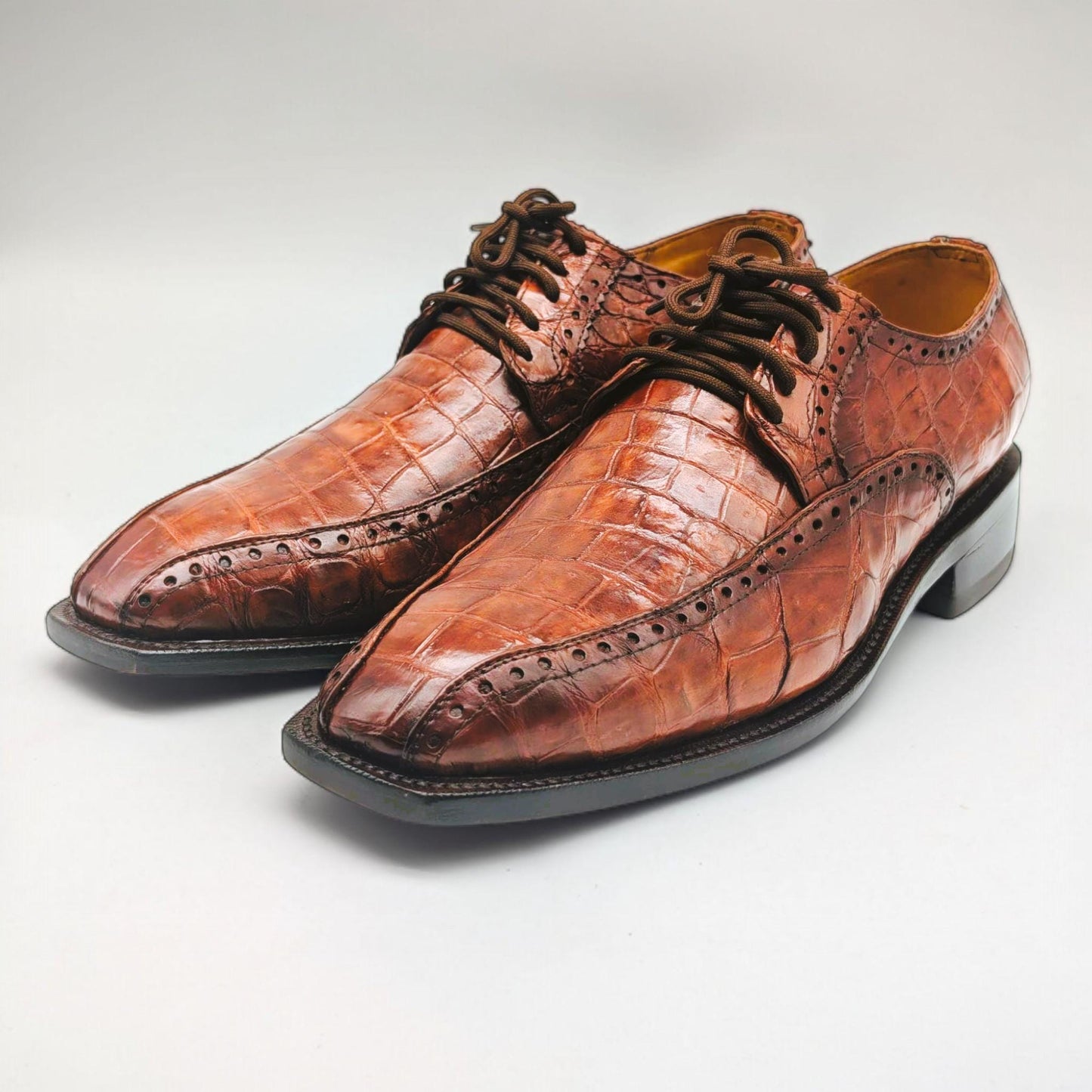 Men's Alligator Oxford Dress Shoed | Goodyear Welt| Size 11.5 US In Stock - All Others Custom Orders | Luxury Dress Shoes