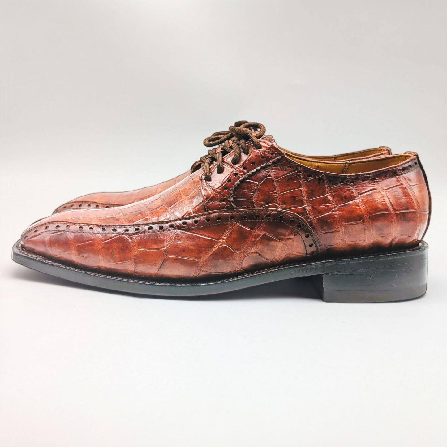 Men's Alligator Oxford Dress Shoed | Goodyear Welt| Size 11.5 US In Stock - All Others Custom Orders | Luxury Dress Shoes