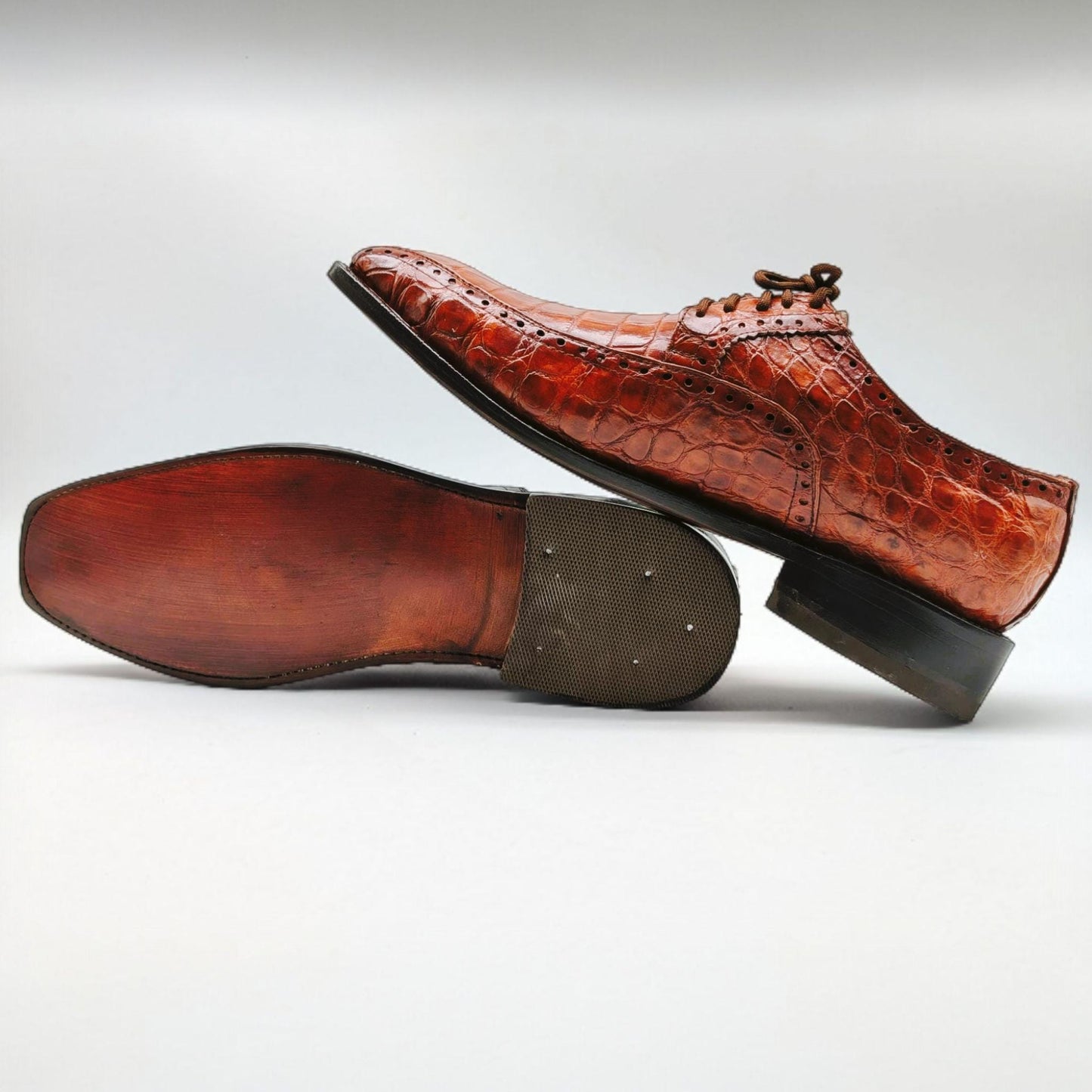 Men's Alligator Oxford Dress Shoed | Goodyear Welt| Size 11.5 US In Stock - All Others Custom Orders | Luxury Dress Shoes