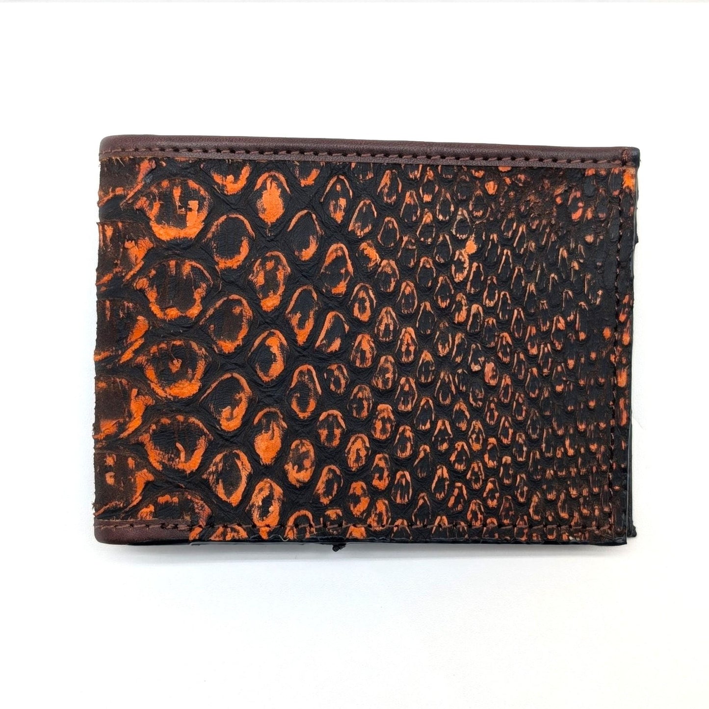 Men's Handmade Snakeskin Billfold Wallet with Window ID Exotic Leather, 6 Card Slots, Dual Bill Compartment, Slim Wallet, Gift for him
