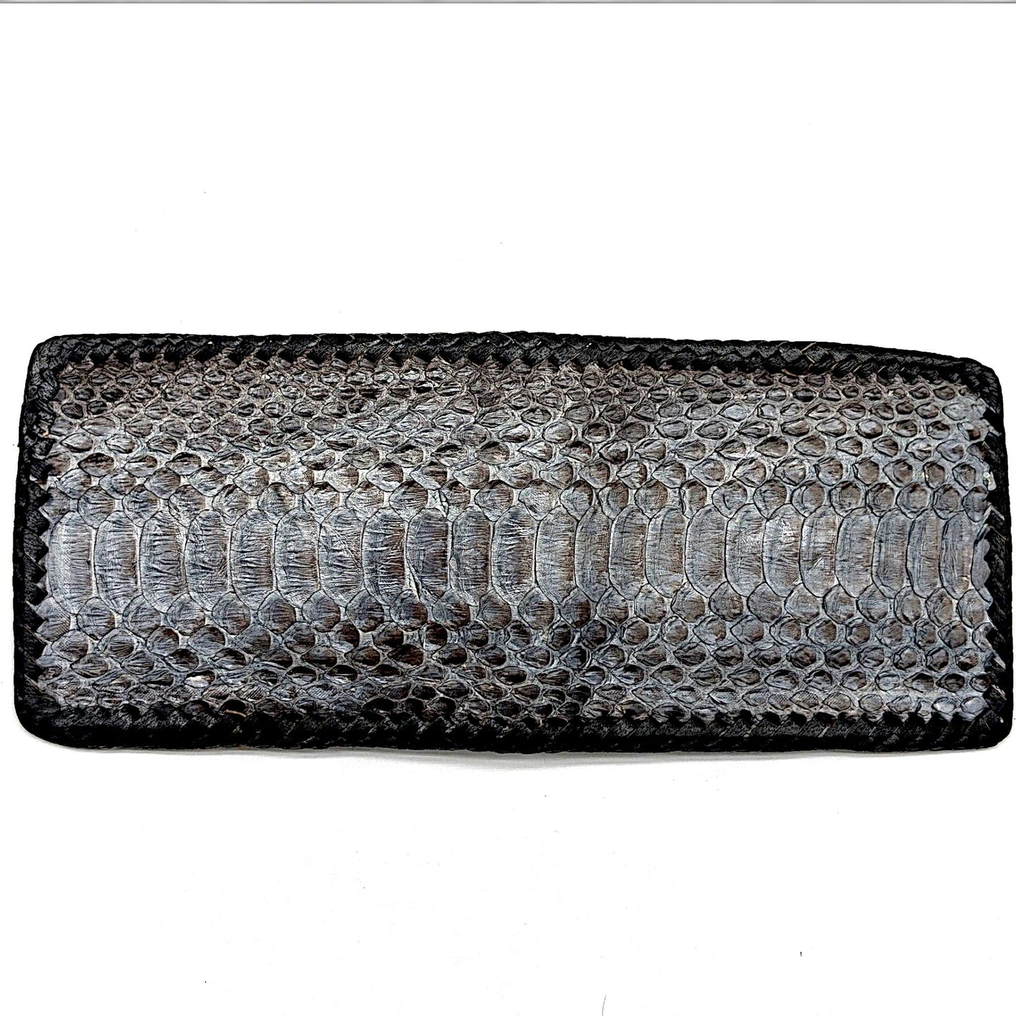 Handmade Snakeskin Billfold Wallet, Whipstitch Edge, Dual Compartments, Gift for him