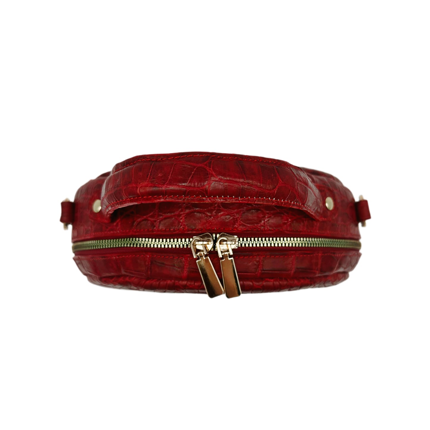 Red Circle Alligator Crossbody Purse