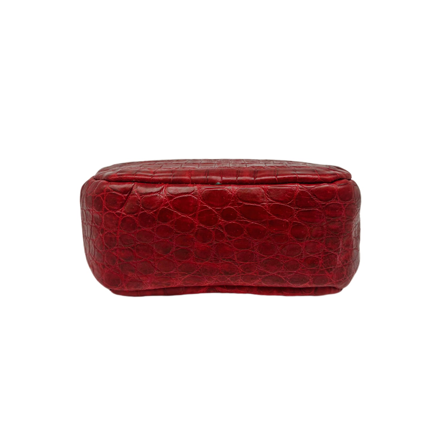 Red Circle Alligator Crossbody Purse