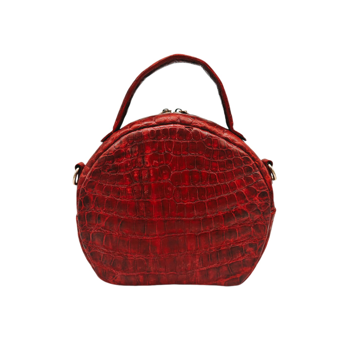 Red Circle Alligator Crossbody Purse