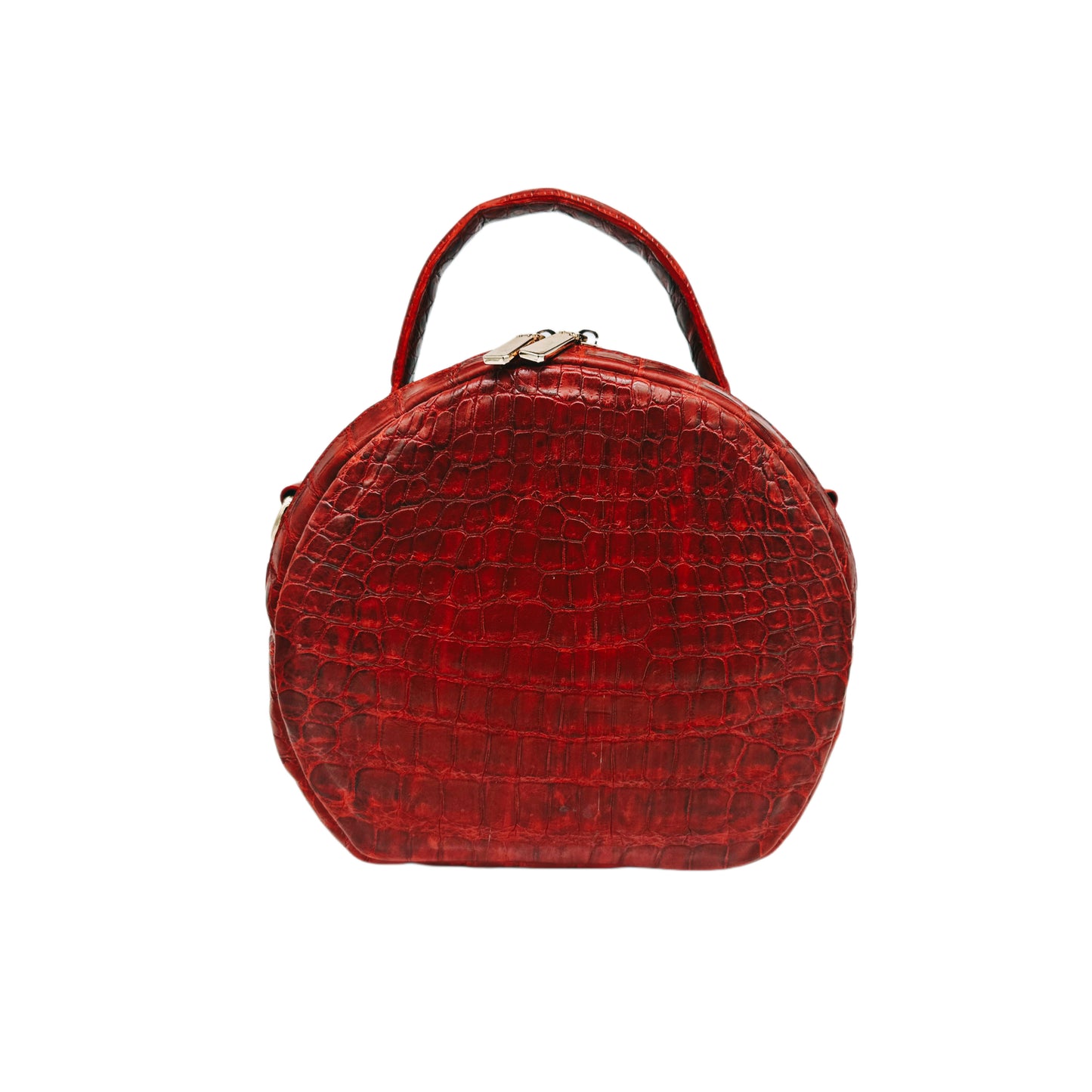 Red Circle Alligator Crossbody Purse