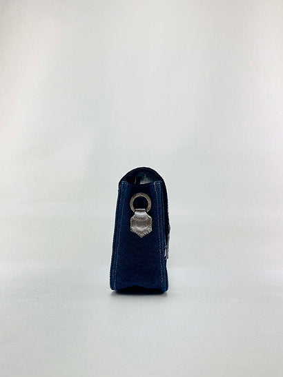 Lizard and Blue Jean Shoulder Bag