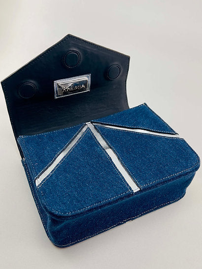 Lizard and Blue Jean Shoulder Bag