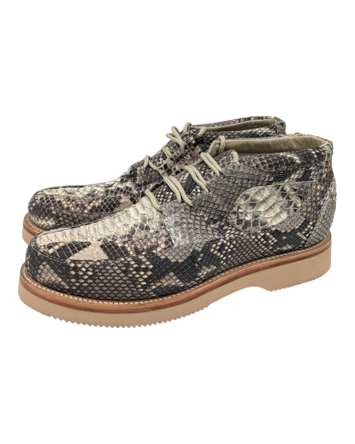 Men's Natural Snakeskin Sneaker Boots