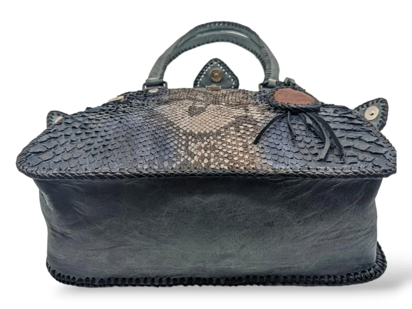 Ombre Snakeskin Leather Purse – Handmade Whipstitched Python Shoulder Bag