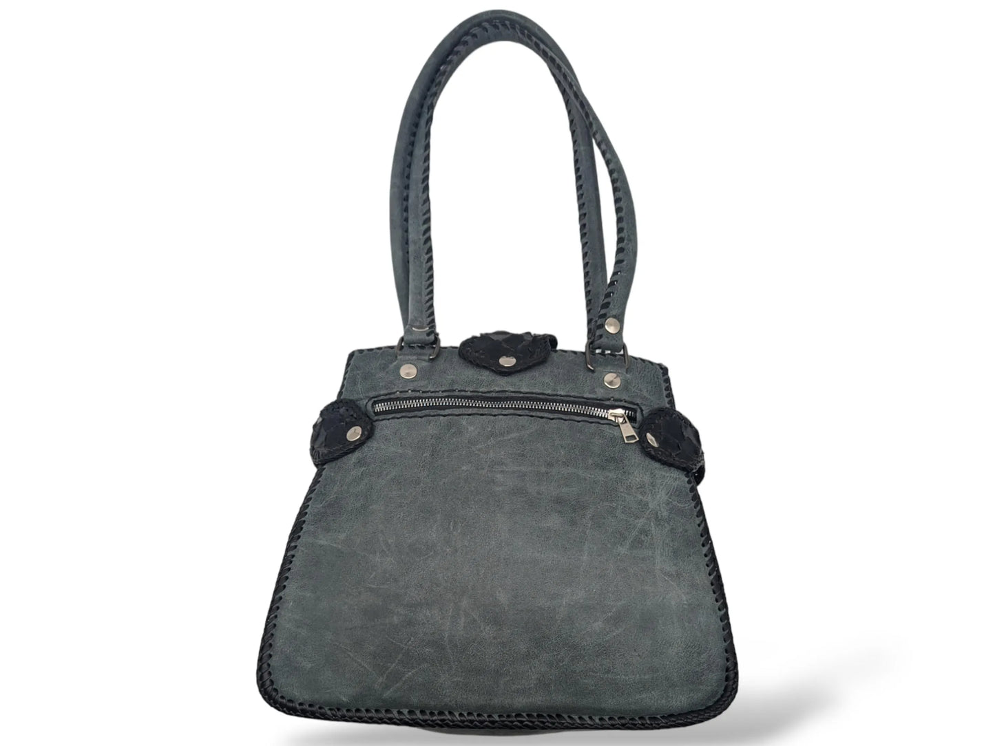 Ombre Snakeskin Leather Purse – Handmade Whipstitched Python Shoulder Bag