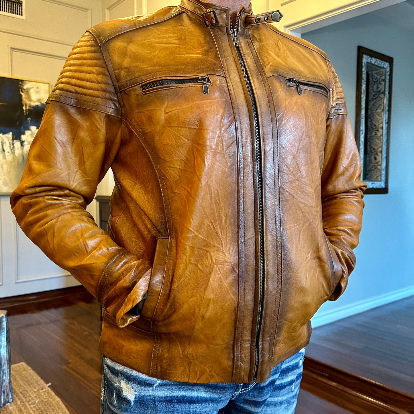 lambskin roadster leather jacket