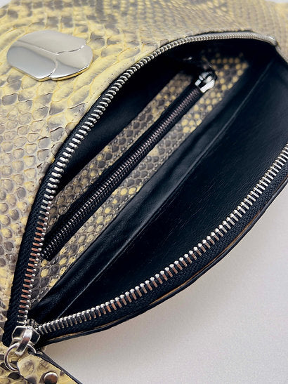 Lemon Snakeskin Fanny Pack