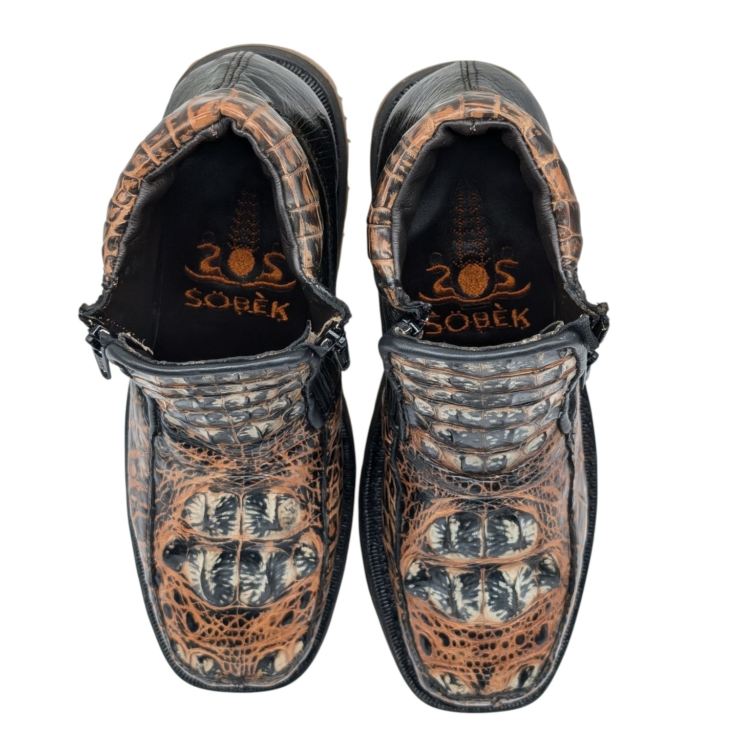 Sobek Leather – One-of-a-Kind Alligator Hornback & Ostrich Boots | Men’s 10 US (29 cm)