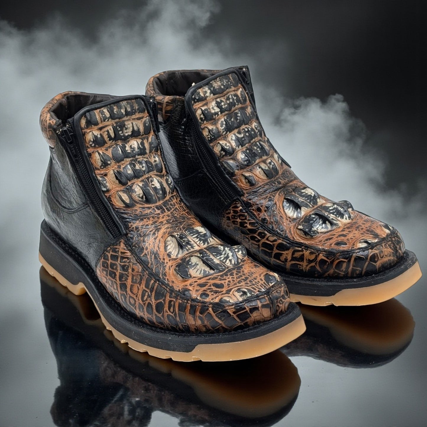 Sobek Leather – One-of-a-Kind Alligator Hornback & Ostrich Boots | Men’s 10 US (29 cm)