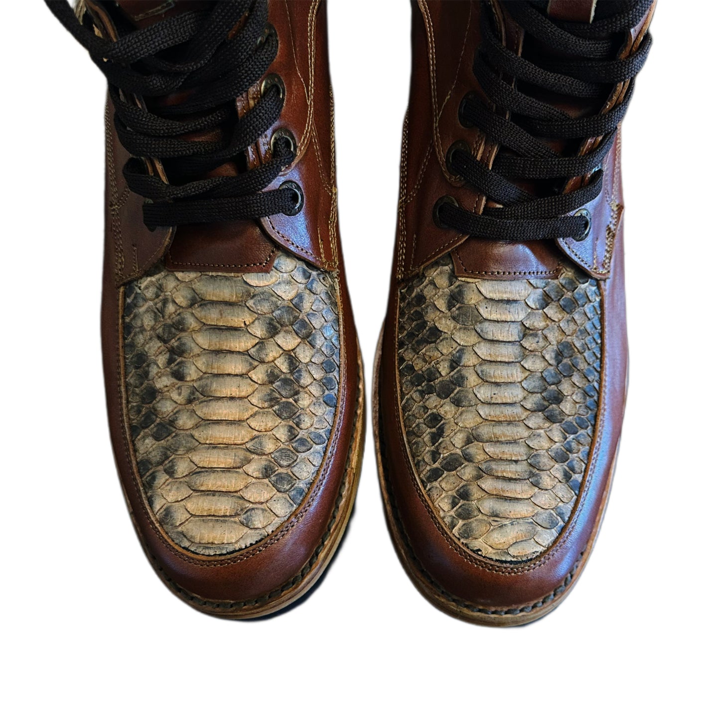 Python Snakeskin Expedition  Lace-Up Hiking Boots