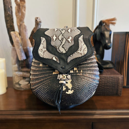 Exotic Genuine Leather Classic Style Handbag