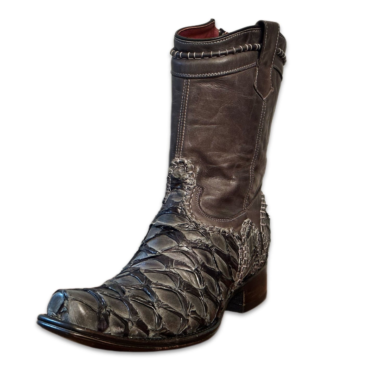 Sobèk's Gunmetal Grey Goodyear Welt Pirarucu Boots