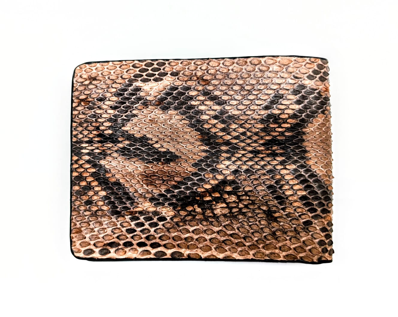 Caffe Mocha  Snakeskin Leather Western Wallet, Bifold Wallet, 6 card slot, Handmade Western Wallet, Cowboy Wallet