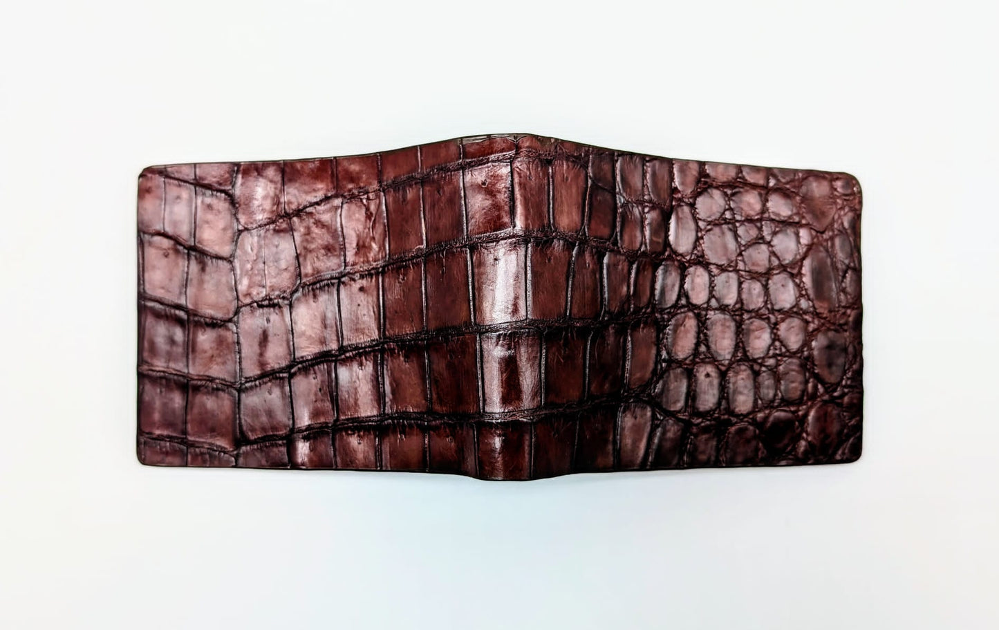 Classic Glazed Alligator Leather Western Wallet, Bifold Wallet, 6 card slot, Handmade Western Wallet, Cowboy Wallet