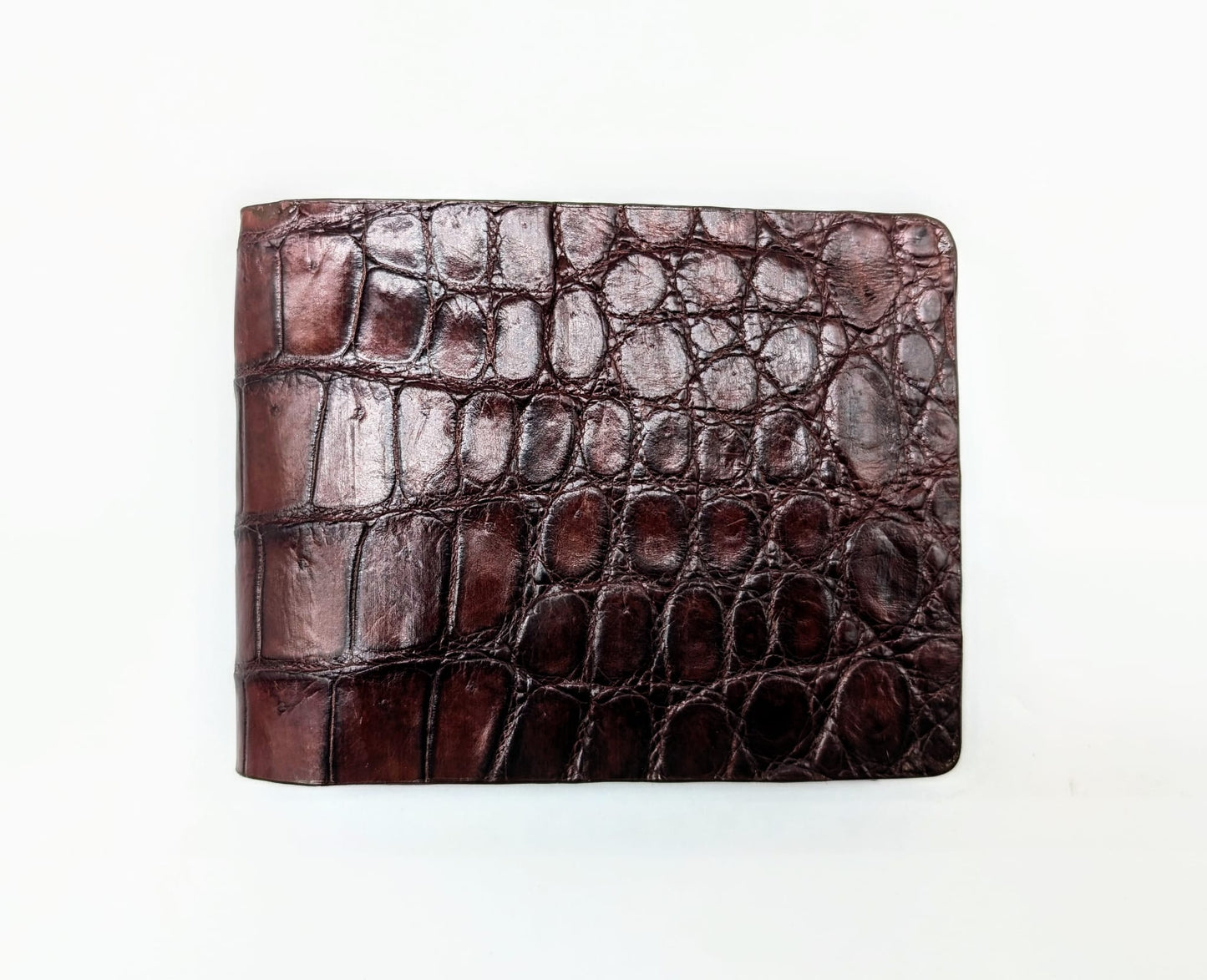 Classic Glazed Alligator Leather Western Wallet, Bifold Wallet, 6 card slot, Handmade Western Wallet, Cowboy Wallet