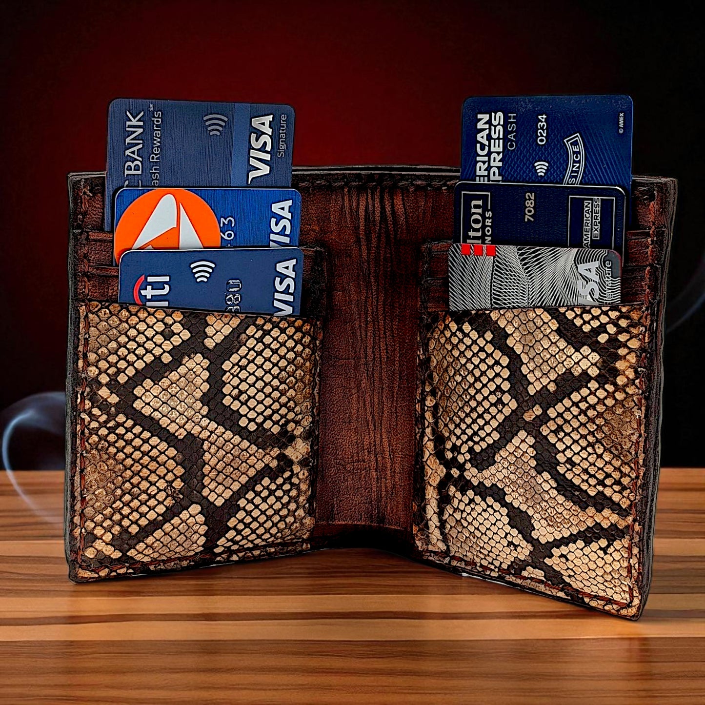 Genuine Alligator Tail & Snakeskin Wallet – Slim Exotic Bifold | Handmade by Sobek
