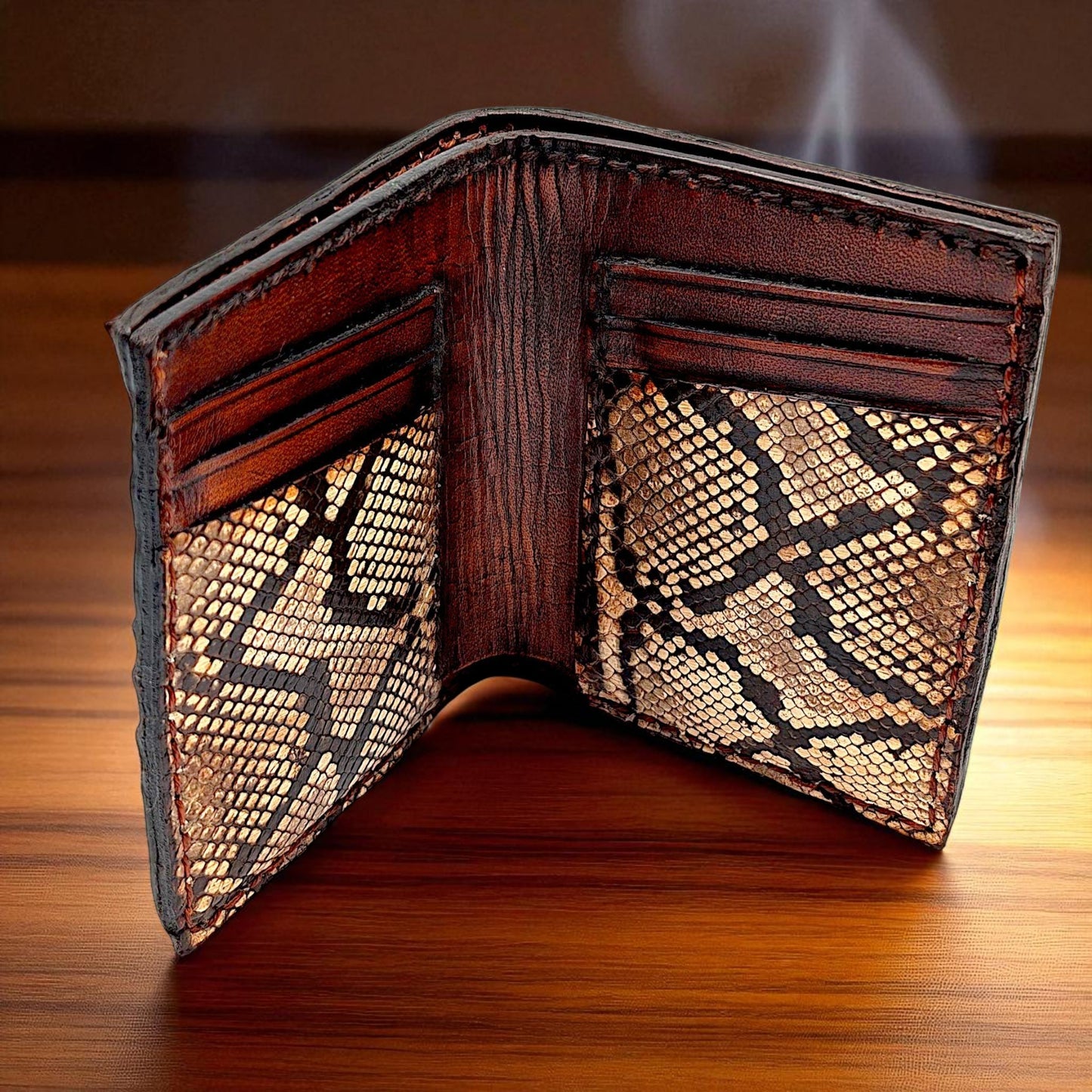 Genuine Alligator Tail & Snakeskin Wallet – Slim Exotic Bifold | Handmade by Sobek