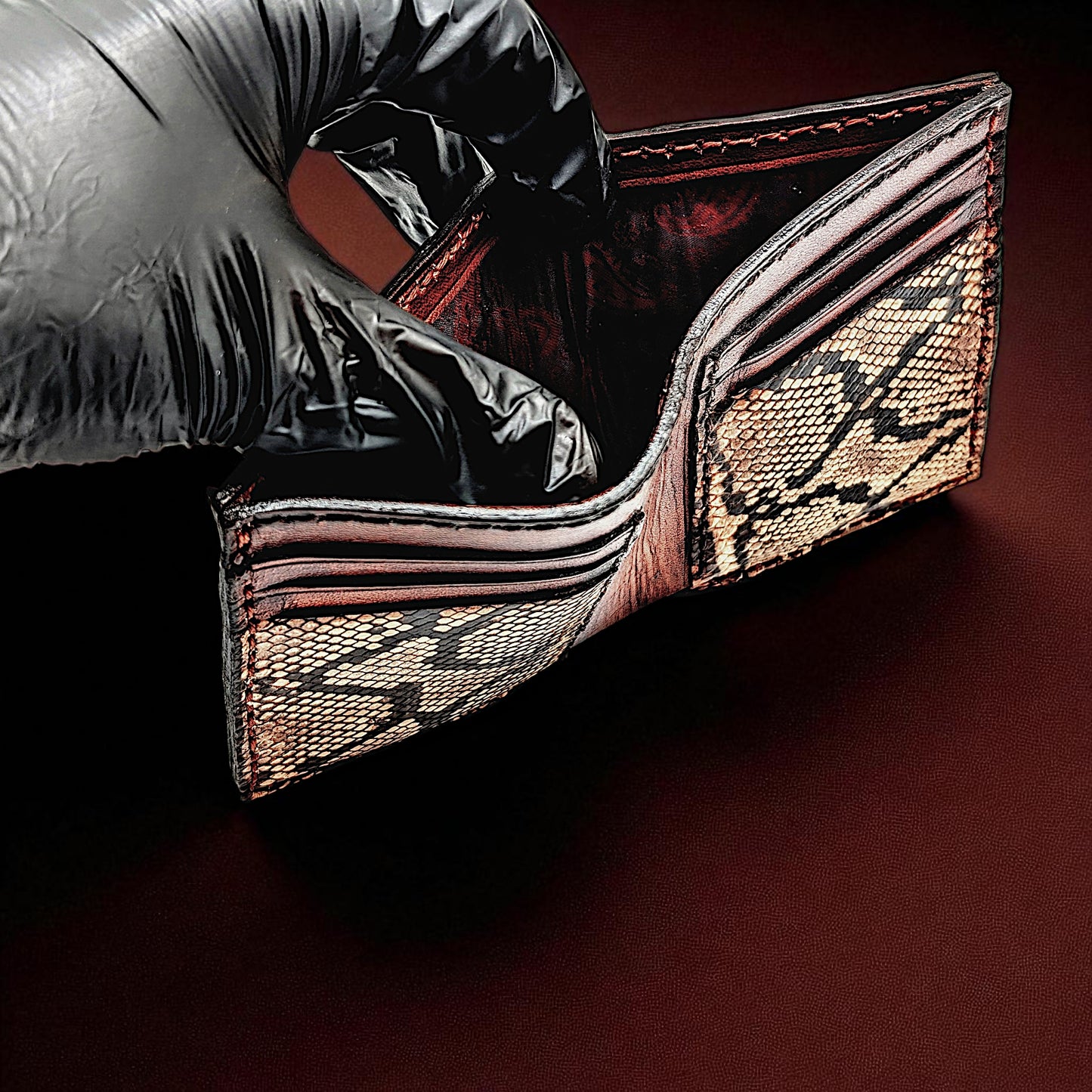 Genuine Alligator Tail & Snakeskin Wallet – Slim Exotic Bifold | Handmade by Sobek